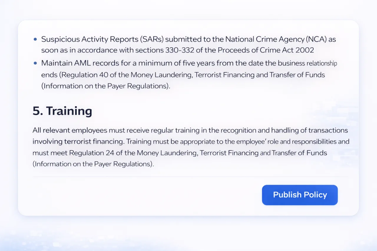 Policy Shift product interface showing shared policy workflows